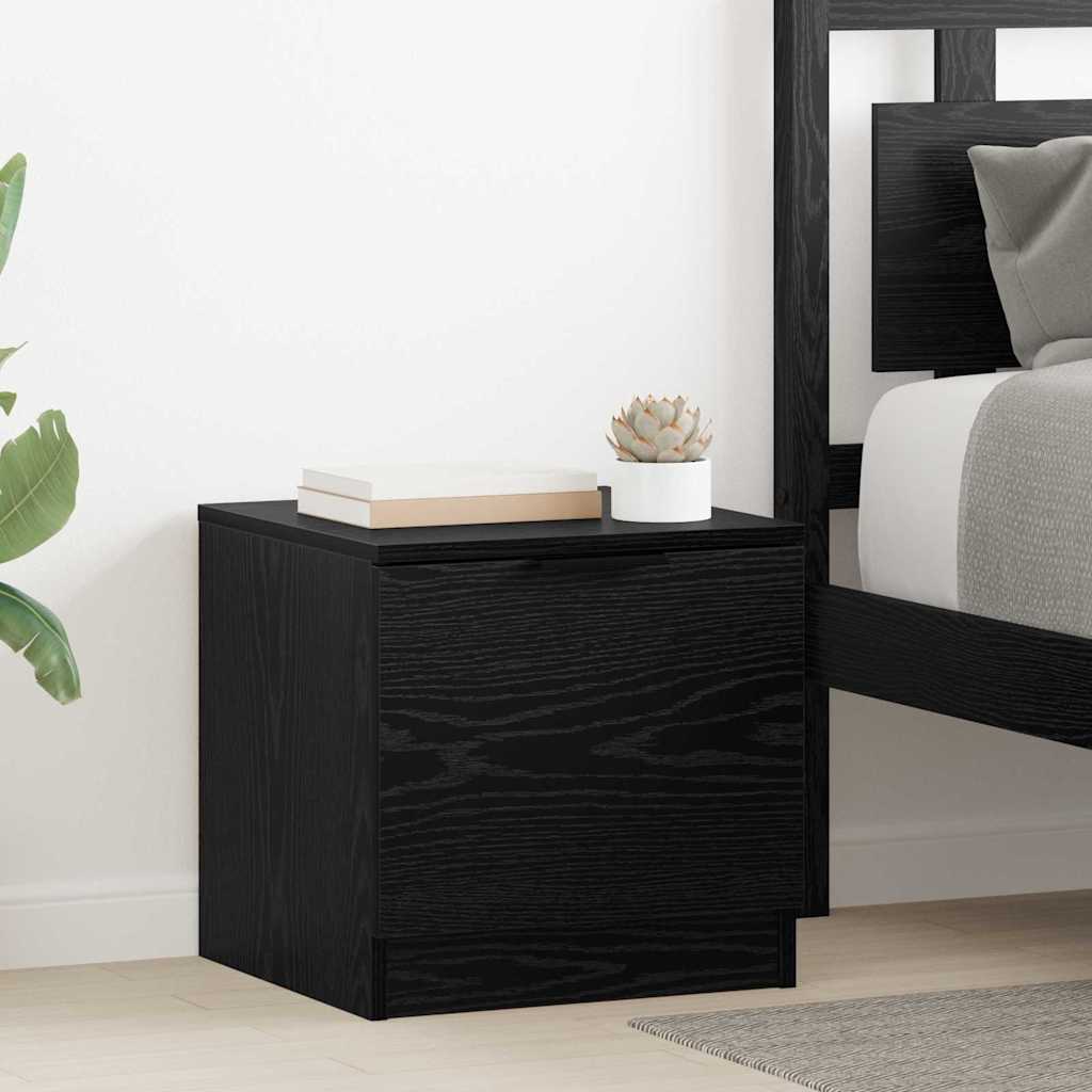 Bed Cabinet 2 pcs Black oak 40 x 39 x 40 cm Engineered wood
